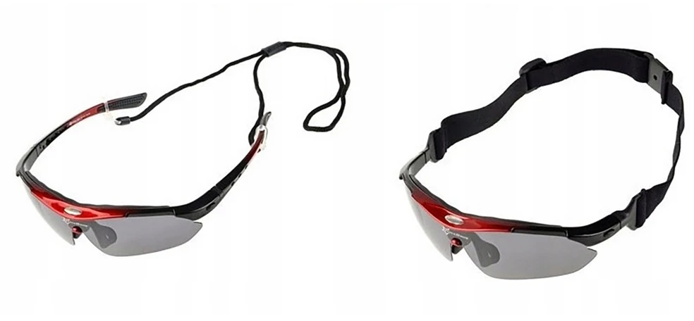 Rockbros 10001 Polarized Cycling Glasses – juodos spalvos and Raudona