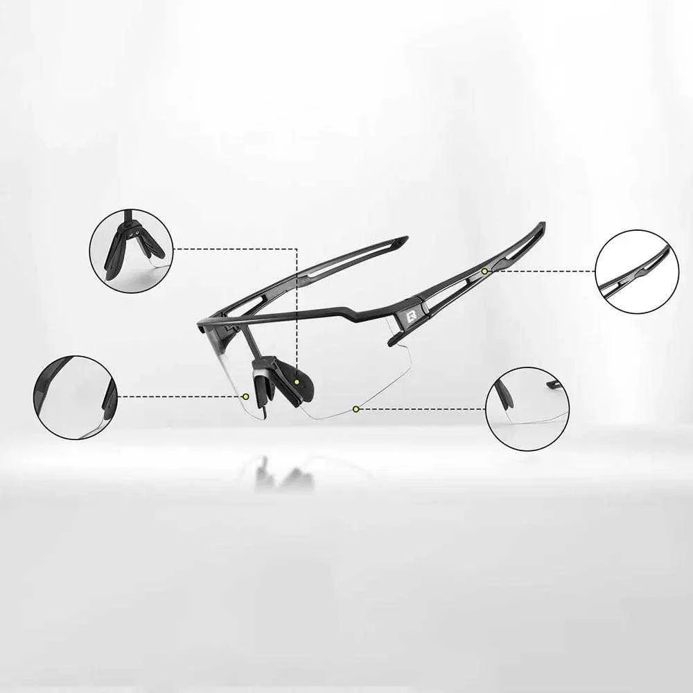 Rockbros 10173 Photochromic UV400 Cycling Glasses – Juodas and Raudona