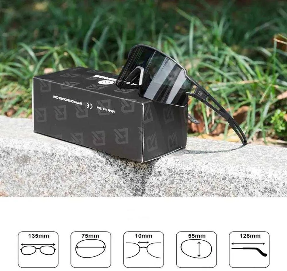 Rockbros 10175 fotochrominiai UV400 dviratininko akiniai – juodas