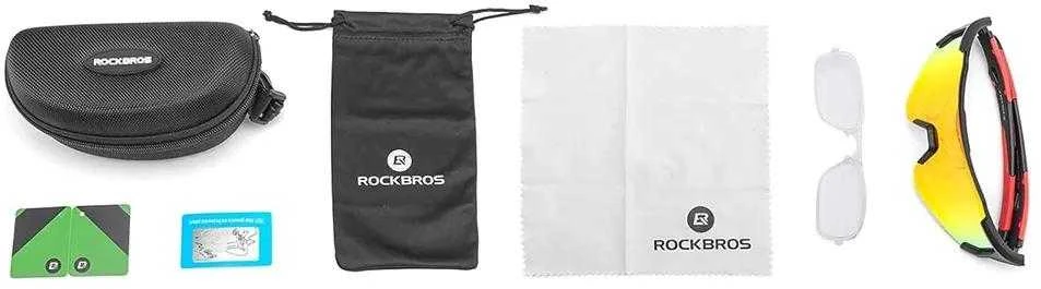Rockbros 10182 poliarizuoti dviratininko akiniai – raudonos spalvos