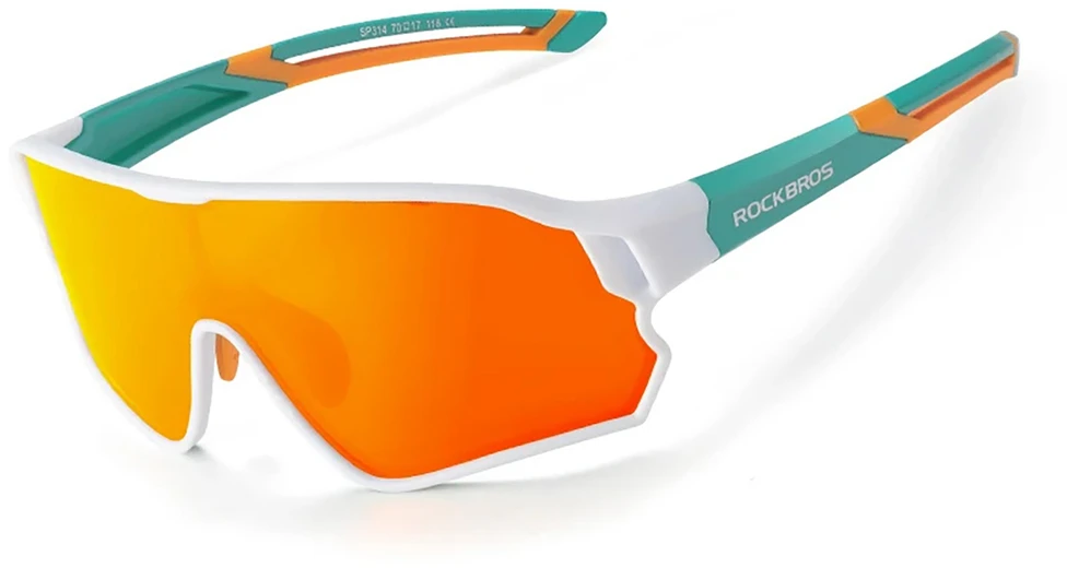 Rockbros 14110009003 polarized cycling glasses for children 8-14 metai old – žalias and baltas