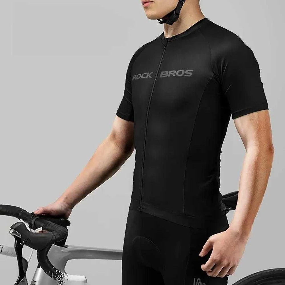 Rockbros 15120002007 short sleeve cycling jersey XXXXL – juodos spalvos