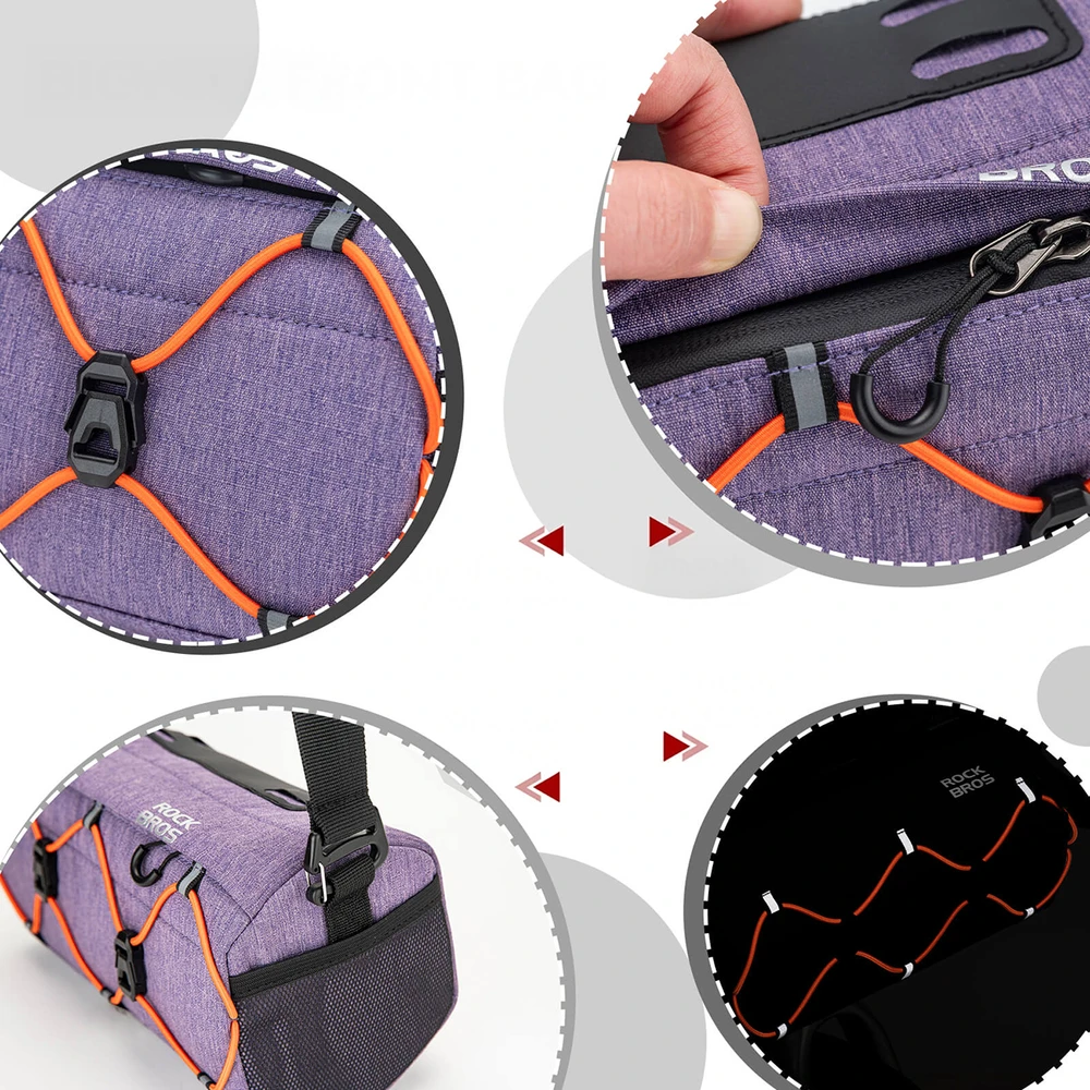 Rockbros 30110054005 Handlebar Bike Bag 2.2L - Violetinė