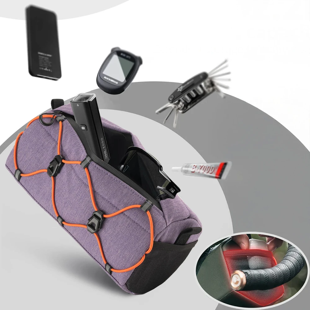 Rockbros 30110054005 Handlebar Bike Bag 2.2L - Violetinė