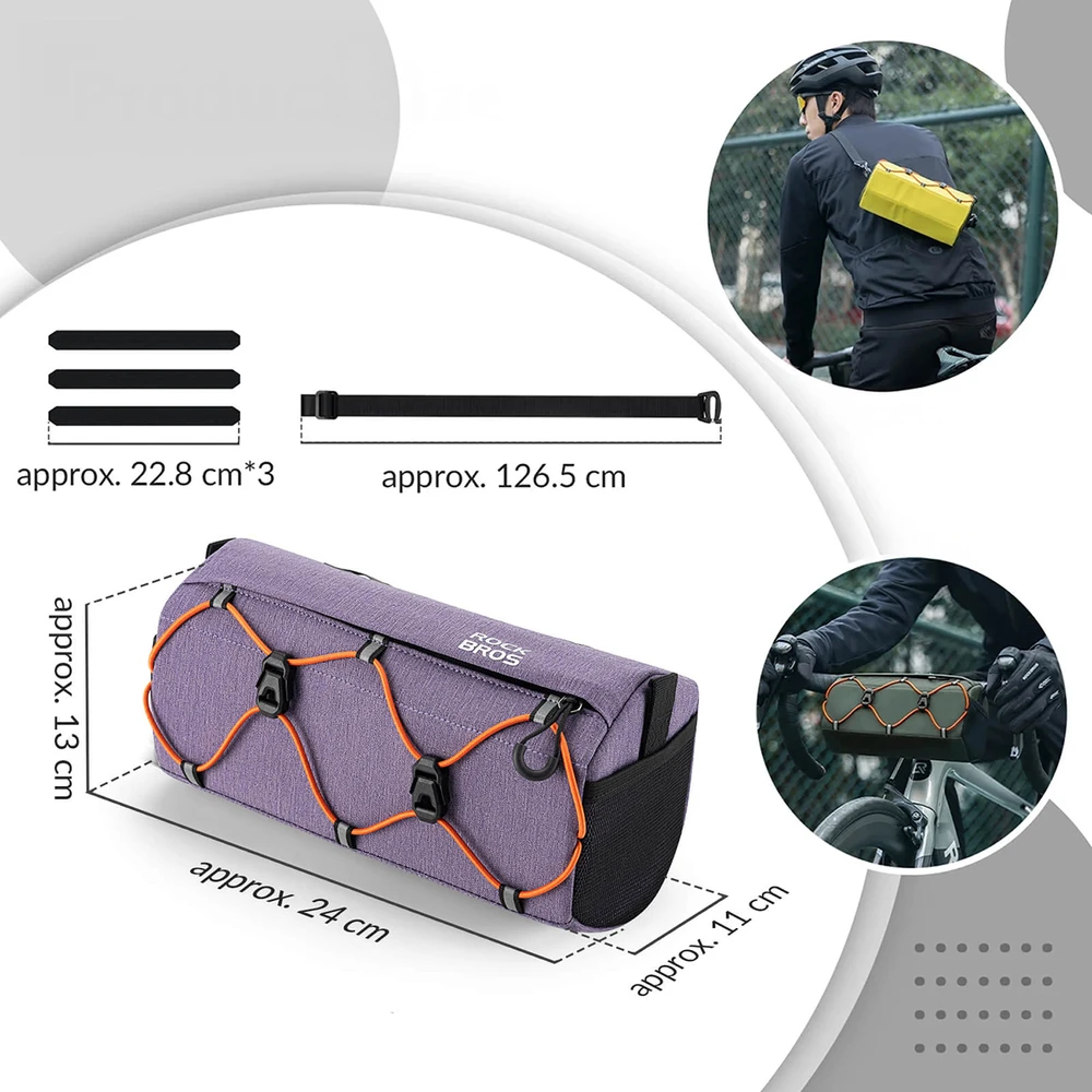 Rockbros 30110054005 Handlebar Bike Bag 2.2L - Violetinė