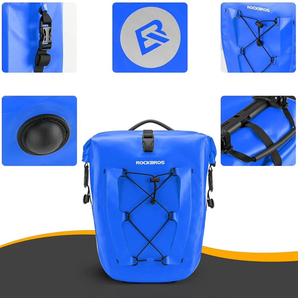 Rockbros 30140022004 Atsparus vandeniui Bicycle Bag 25-32L - Mėlyna