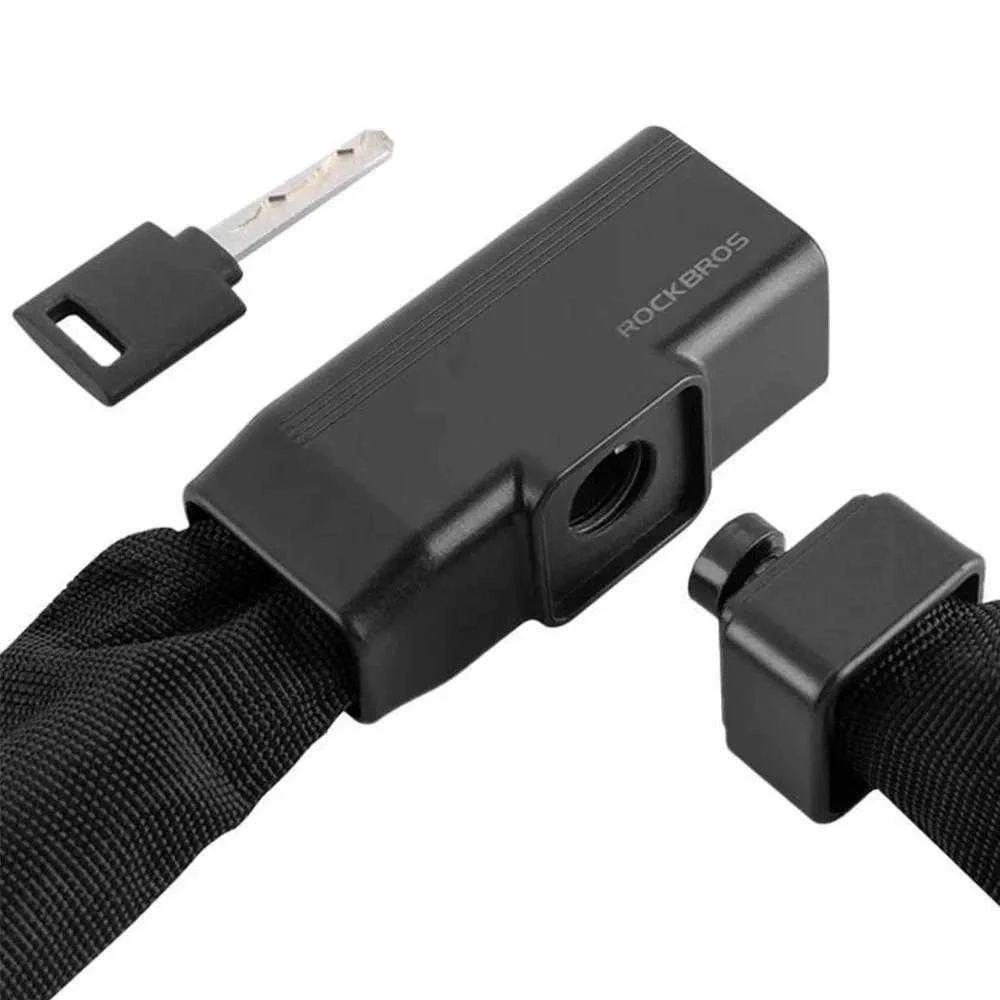 Rockbros 32430708001 dviračio spyna su raktu 0,97 m – juodos spalvos
