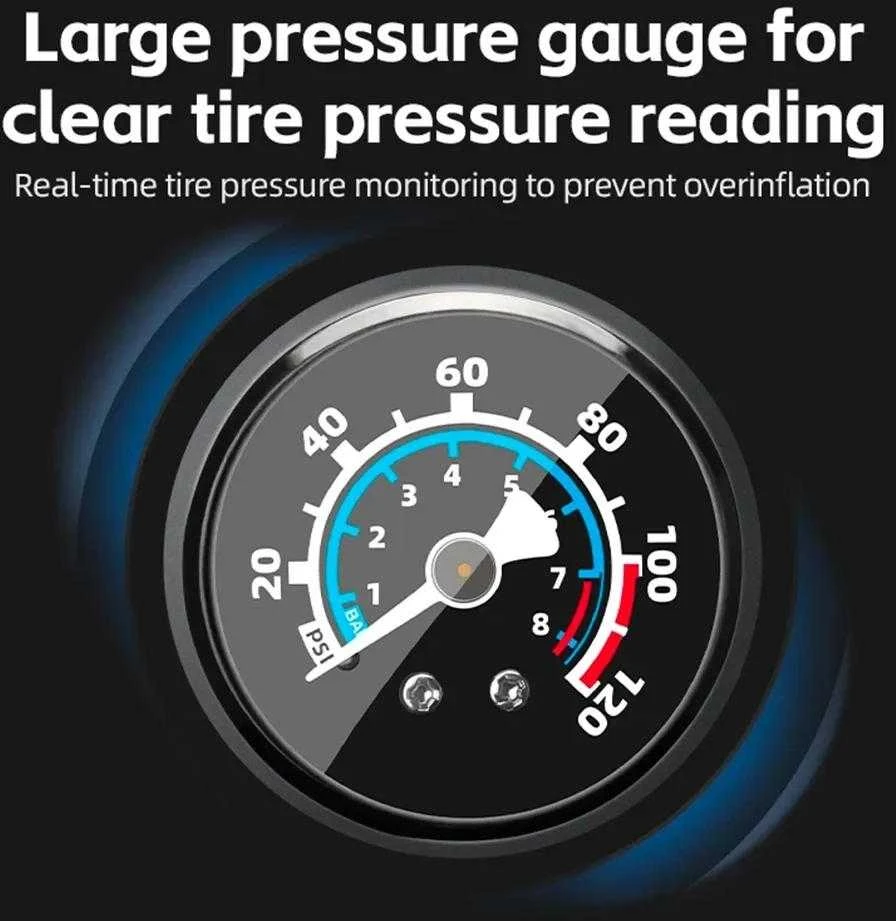Rockbros 42310006001 bicycle pompa with pressure gauge – juodos spalvos