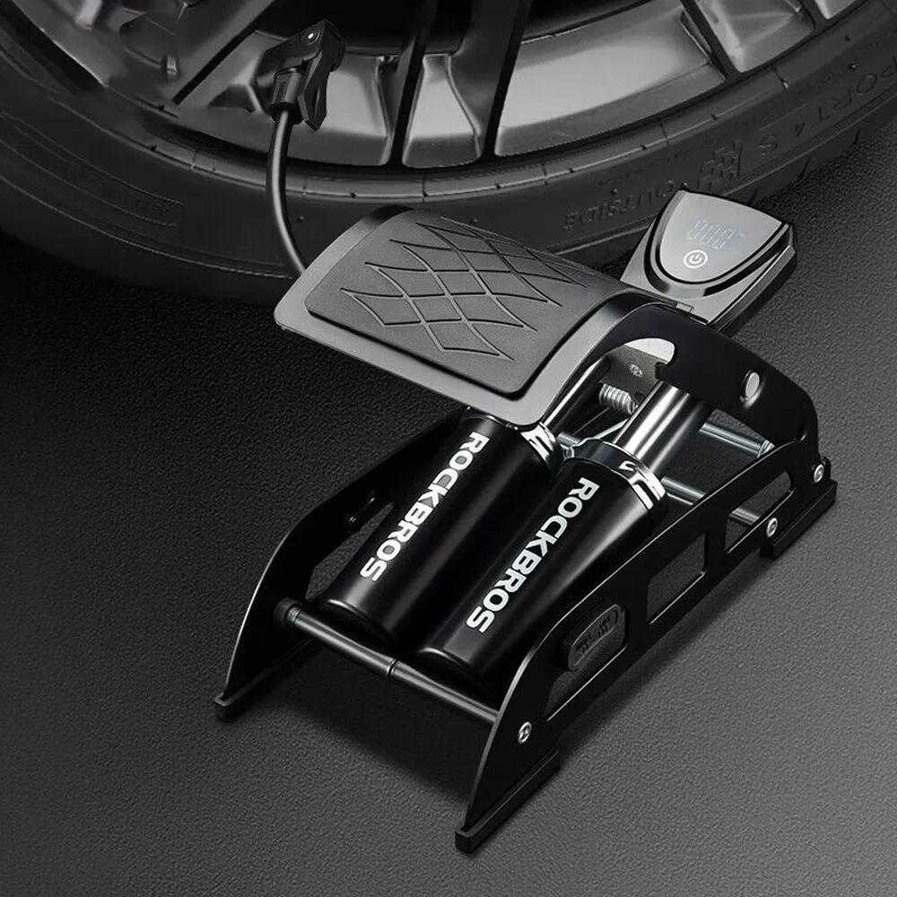 Rockbros 42430001001 foot pompa with display - juodos spalvos