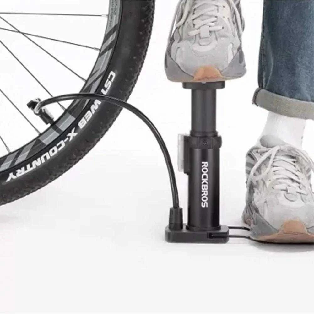 Rockbros 42610002001 floor bicycle pompa with pressure gauge – juodos spalvos