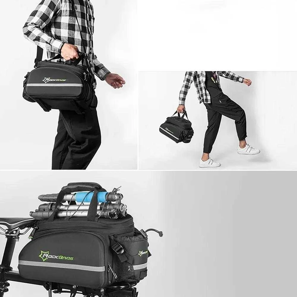 Rockbros A6-03BK krepšys dviračiui for trunk 35 l with fold-out pockets – juodos spalvos