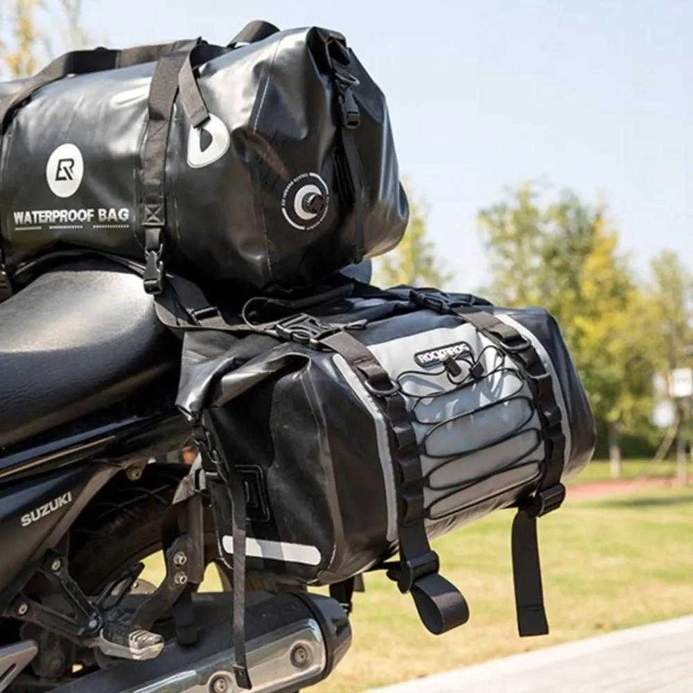 Rockbros AS-010BGR motorcycle bag, waterproof – pilkos spalvos