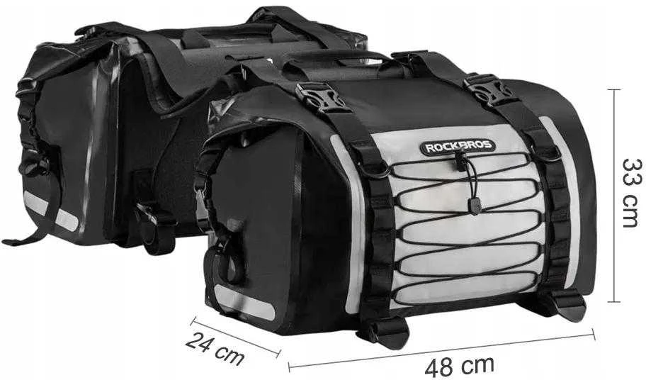 Rockbros AS-010BGR motorcycle bag, waterproof – pilkos spalvos
