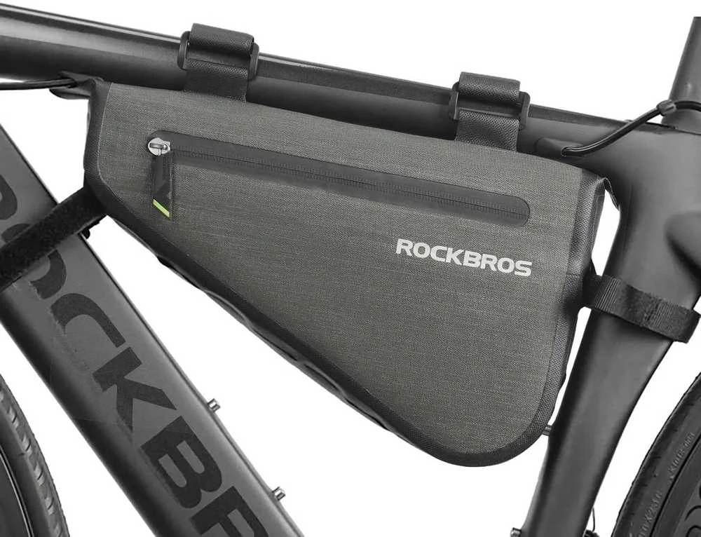 Rockbros AS-017 dviračio rėmo krepšys 5 l – tamsi žalia
