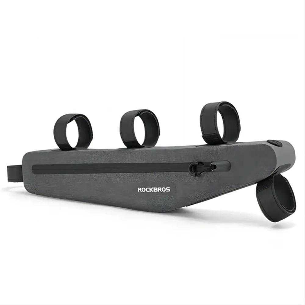 Rockbros AS-052 waterproof dviračio krepšys for frame – pilkos spalvos