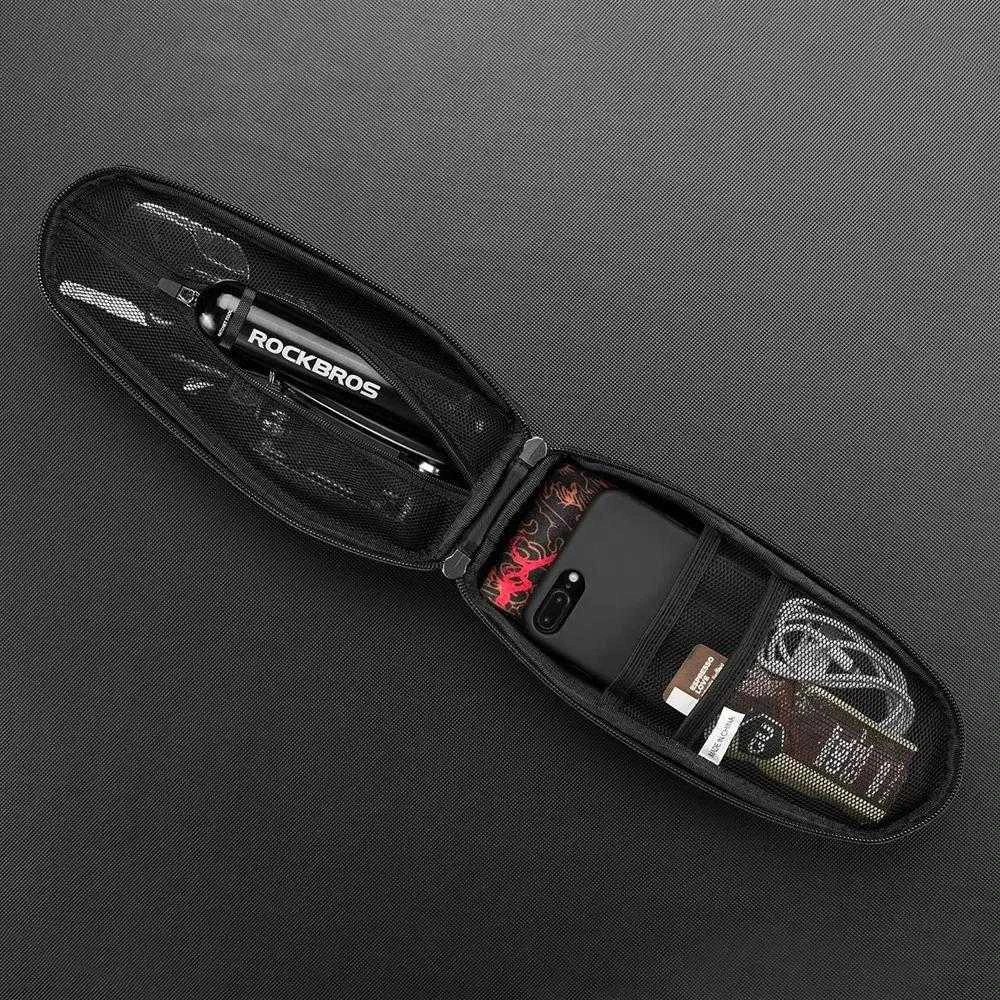 Rockbros B60 waterproof dviračio krepšys for frame – juodos spalvos