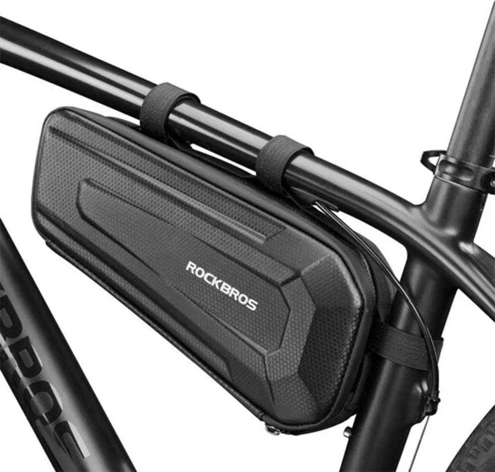 Rockbros B66 waterproof dviračio krepšys for frame – juodos spalvos