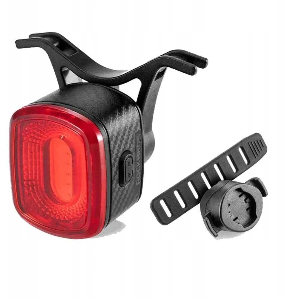 Rockbros Q2S LED galinis dviračio žibintas su išmaniąja stabdymo sistema + USB-C ir USB-A laidu – Juodas