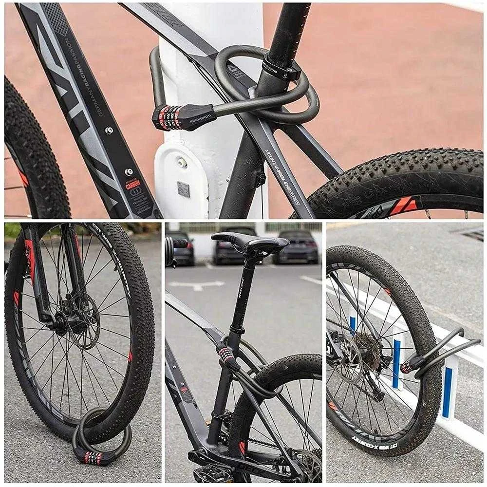 Rockbros RKS507-1BK dviračio spyna su kombinacija 1,8 m – juodos spalvos