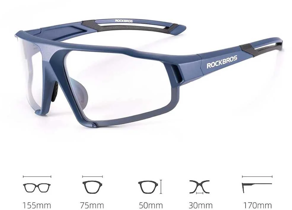 Rockbros SP216BL photochromic UV400 dviratininko akiniai – mėlynos spalvos