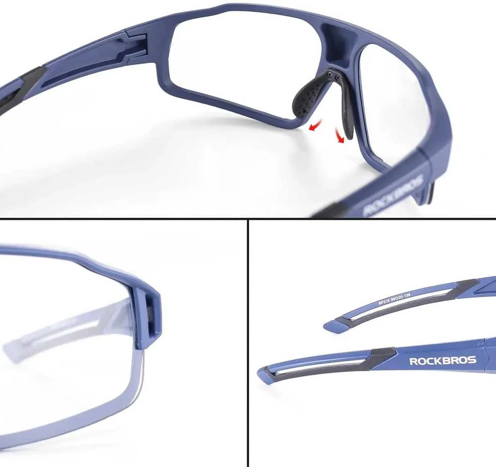 Rockbros SP216BL photochromic UV400 dviratininko akiniai – mėlynos spalvos