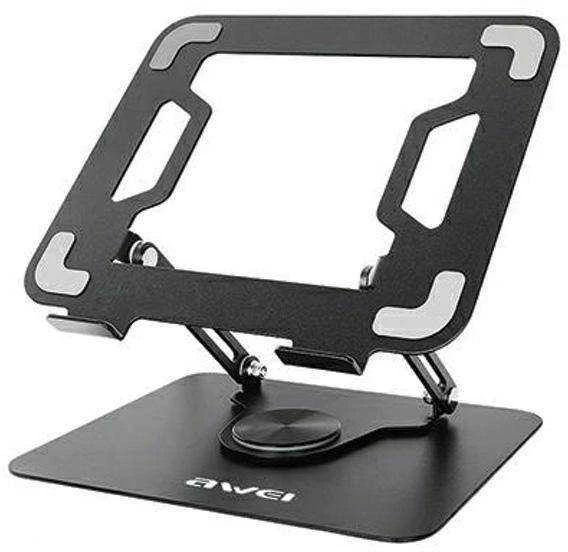 AWEI X46 Rotating Nešiojamas kompiuteris Desk Holder juodos spalvos