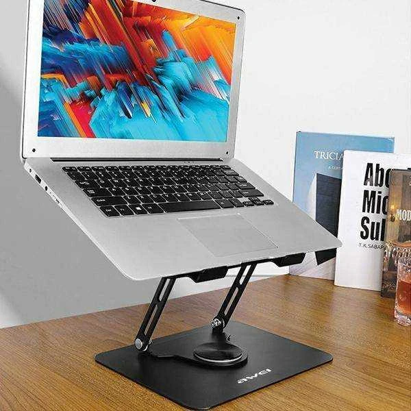 AWEI X46 Rotating Nešiojamas kompiuteris Desk Holder juodos spalvos