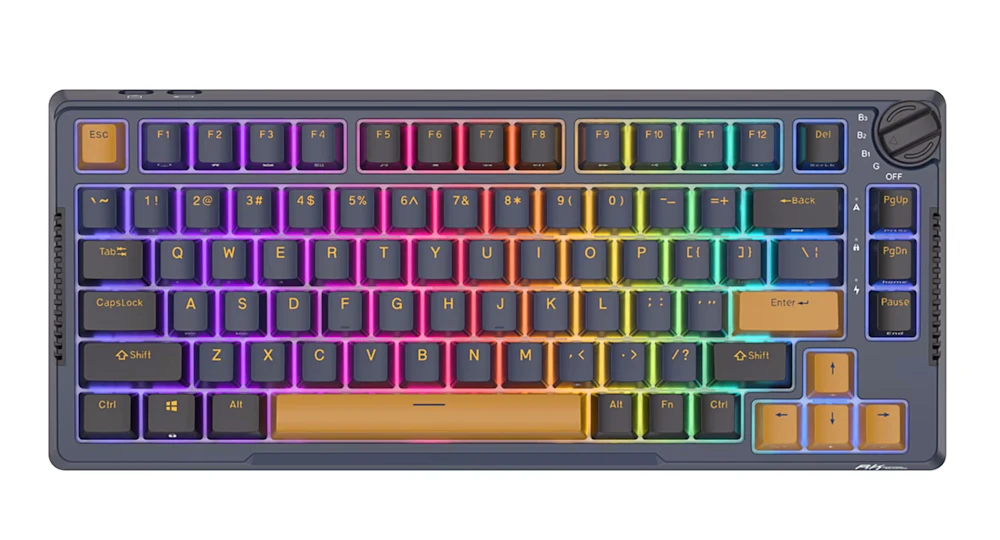 Royal Kludge RK H81 - US išdėstymas - Hot-Swappable Brown Switches - Star Night (Juoda) Mechaninė Belaidė Žaidimų Klaviatūra