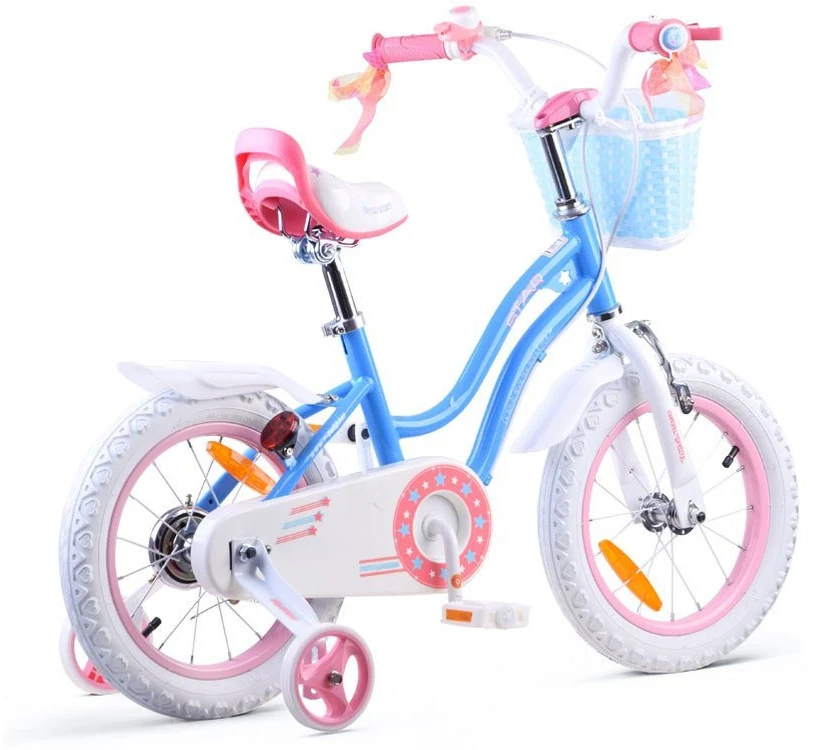 RoyalBaby STAR GIRL mergaitiškas dviratis 14 colių mėlynas RB14G-1