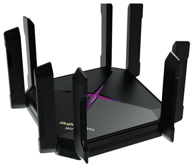 Belaidis maršrutizatorius Ruijie Networks RG-EW6000GX, 2.5 Gigabit Ethernet, dviejų dažnių (2.4 GHz / 5.8 GHz), juodas