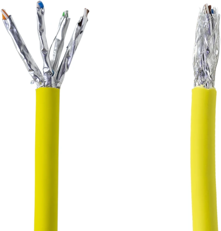 S/FTP CAT7 PNI SF07 kabelis, 10Gbps, 1000MHz, internetui ir stebėjimo sistemoms, 305m ritė, varinis