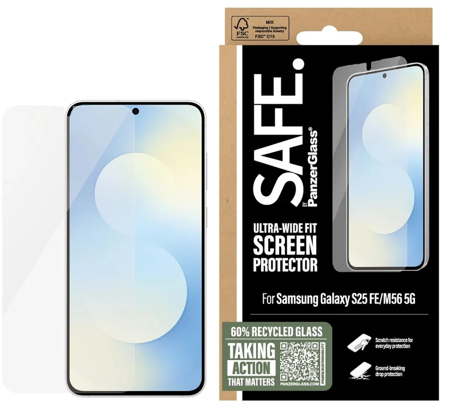 Panzer Glass SAFE by PanzerGlass Ultra-Wide Fit ekrano apsauga, skirta Samsung Galaxy S25 FE