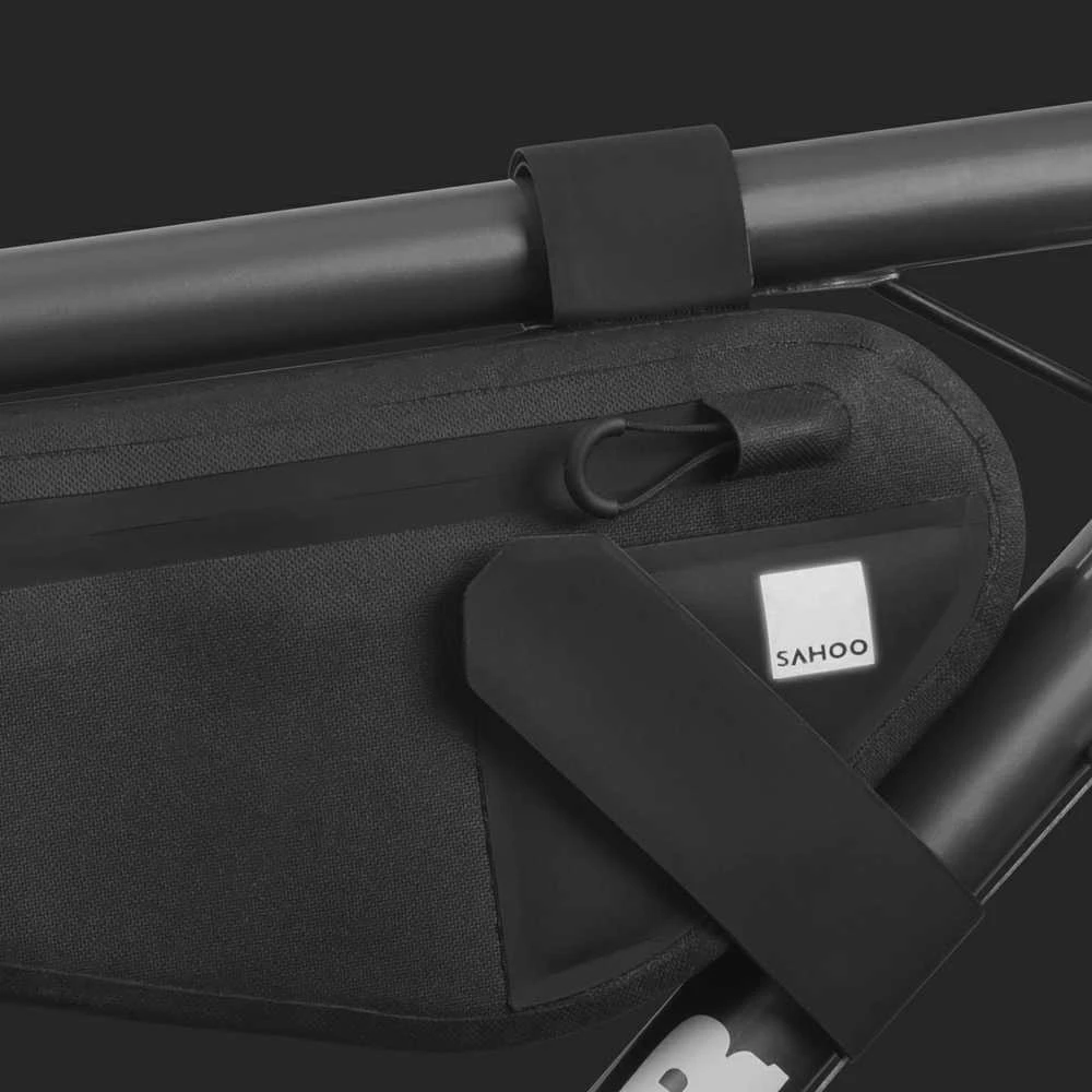SAHOO Bicycle Bag Road Bicycle Middle Frame Bag, Atsparus vandeniui, 2L, Juodas