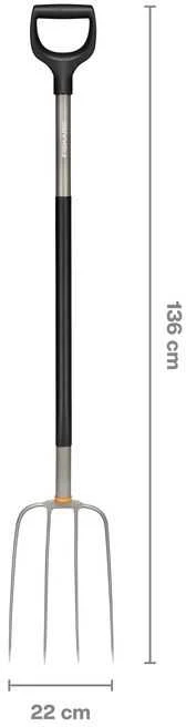 Fiskars Ergonomic šakė kompostui (apvaliais virbais)
