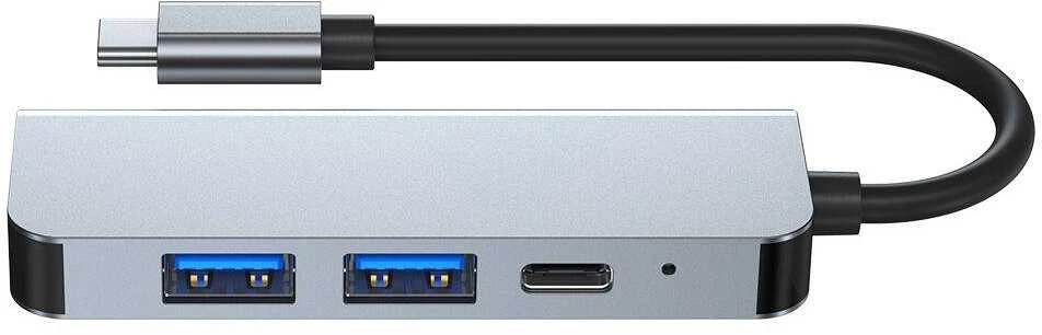 Šakotuvas 4in1 USB HUB USB-C to 2xUSB + HDMi + USB-C Adapteris Tech-Protect V2-HUB pilkos spalvos