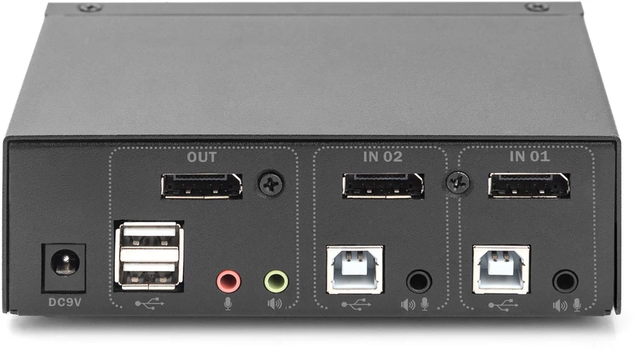 ATE Digitus DS-12851 KVM jungiklis Juoda