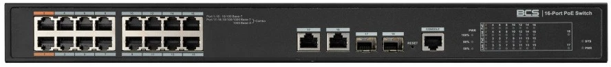 Šakotuvas BCS BCS-L-SP1602G-2SFP-M(II) Valdomas Maitinimas per Eternetą (PoE) 1U Juoda