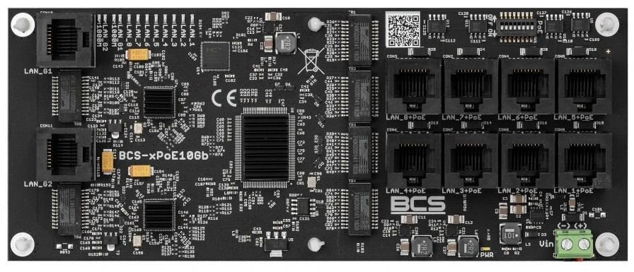 Šakotuvas BCS BCS-XPOE10GB-II tinklo komutatorius Ne-valdomas Fast Ethernet (10/100) Maitinimas per Eternetą (PoE) Juoda