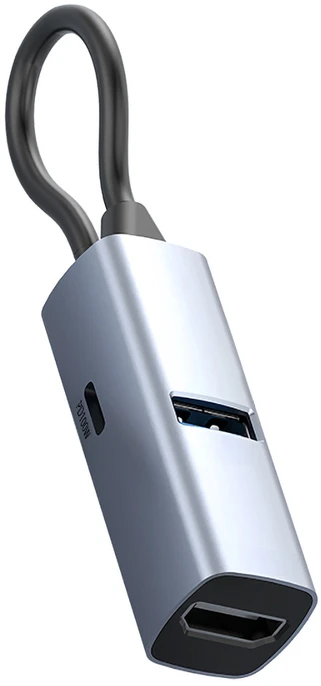 Nezatříděno Kabeliai Mobilusis „Origin 3in1 CompactHub HB1“ – USB-A, USB-C, HDMI, USB-C kabelis