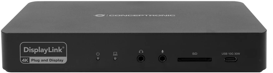 Carruzzo Conceptronic DONN31B knyginių kompiuterių dokas / jungčių replikatorius Vielinis USB 3.2 Gen 2 (3.1 Gen 2) Type-C Juoda