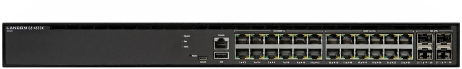 Šakotuvas Carruzzo LANCOM GS-4530X Valdomas L3 2.5G Ethernet (100/1000/2500) 1U Juoda