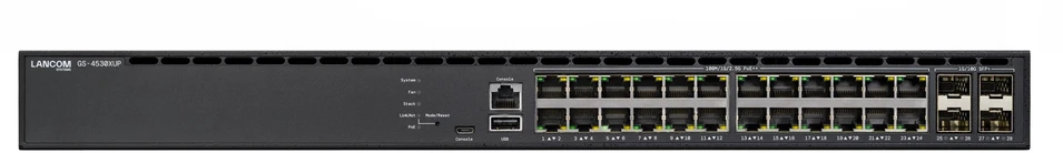 Carruzzo LANCOM GS-4530XUP Valdomas L3 2.5G Ethernet (100/1000/2500) Maitinimas per Eternetą (PoE) 1U Juoda