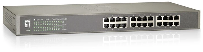Šakotuvas Level One Carruzzo LevelOne FSW-2450 tinklo komutatorius Ne-valdomas Fast Ethernet (10/100) Juoda