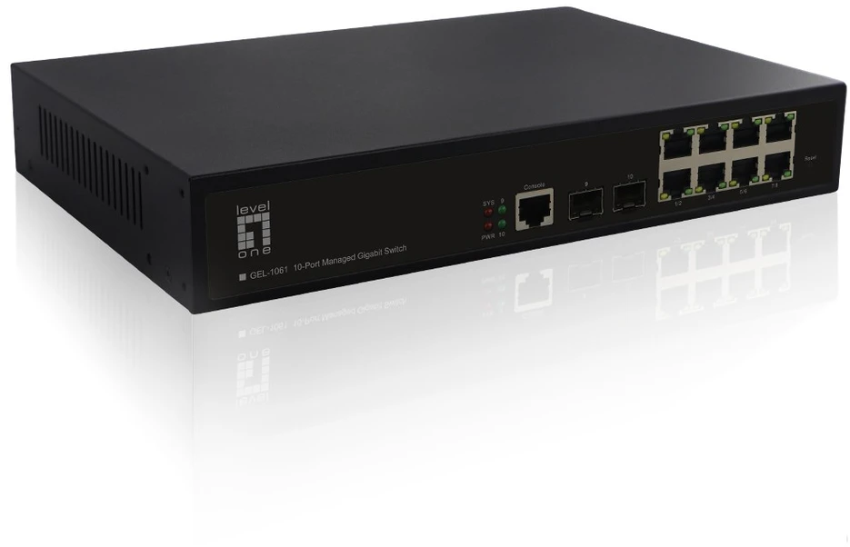 Šakotuvas Level One Carruzzo LevelOne GEL-1061 tinklo komutatorius Valdomas L2 Gigabit Ethernet (10/100/1000) Juoda
