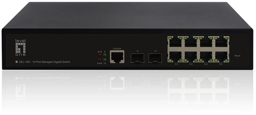 Šakotuvas Level One Carruzzo LevelOne GEL-1061 tinklo komutatorius Valdomas L2 Gigabit Ethernet (10/100/1000) Juoda