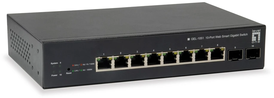 Šakotuvas Level One Carruzzo LevelOne GEP-1051 tinklo komutatorius Valdomas L2/L3/L4 Gigabit Ethernet (10/100/1000) Maitinimas per Eternetą (PoE) Juoda