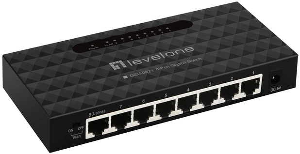 Šakotuvas Level One Carruzzo LevelOne GEU-0821 tinklo komutatorius Valdomas Gigabit Ethernet (10/100/1000)