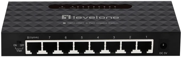 Šakotuvas Level One Carruzzo LevelOne GEU-0821 tinklo komutatorius Valdomas Gigabit Ethernet (10/100/1000)
