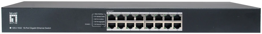 Šakotuvas Level One Carruzzo LevelOne GEU-1632 Ne-valdomas Gigabit Ethernet (10/100/1000) 1U Pilka