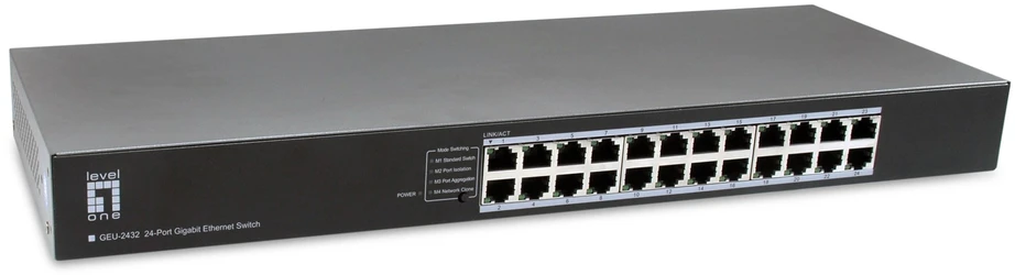 Šakotuvas Level One Carruzzo LevelOne GEU-2432 Ne-valdomas Gigabit Ethernet (10/100/1000) 1U Pilka